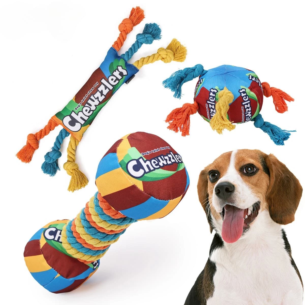 Pet Dog Toy Rainbow Twist Candy Toy Dog Grinding Teeth Bite Resistant Sound Toy Pet Supplies