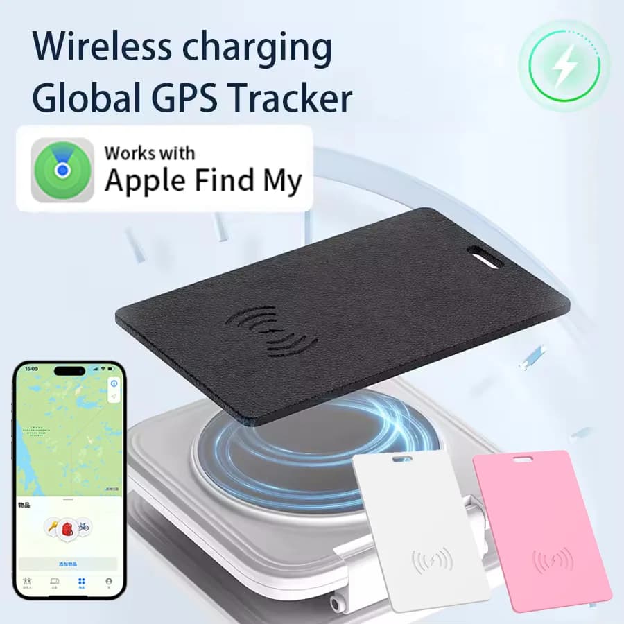 Ultra Slim Tracking Card Wallet Anti-Loss Gps Tracker Smart Location Tag for Iphone Find My App Wireless Charge Ipx6 Wat