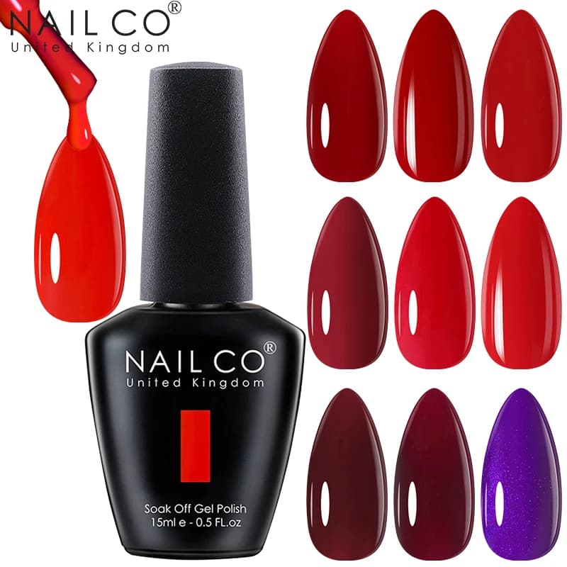 NAILCO 15ml Gel Polish Nail No Wipe Top Coat Base Gel Semi Permanent Soak off UV LED Gel Nail Art Varnish Hema TPO Free 