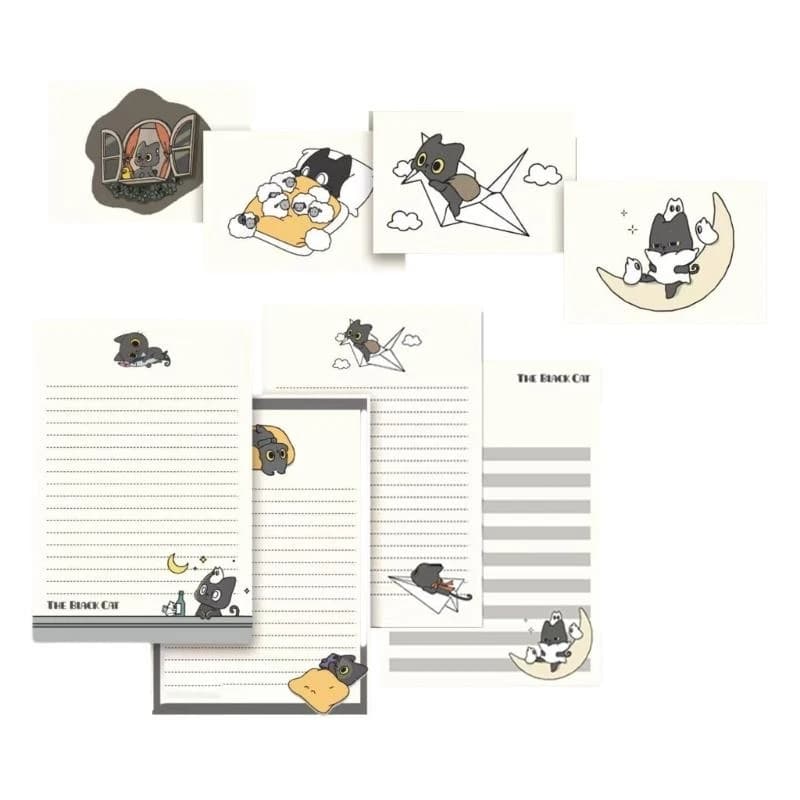 J0MB 1 Set Cats Stationery Paper Set Writing Paper and Envelopes Set Letter Paper